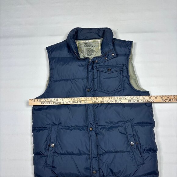Fossil Flying Man's Military Issue Down-Filled Blue Puffer Vest Jacket Mens L - Picture 6 of 8